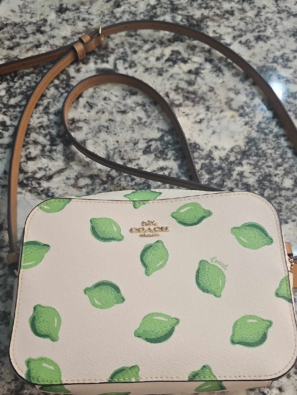 Coach Mini Camera Bag with Lime Print (Style No.3271/ C8737) NEW WITHOUT TAGS